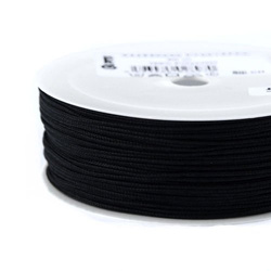 Braided polyester cord for jewelry and macrame - black // P7001