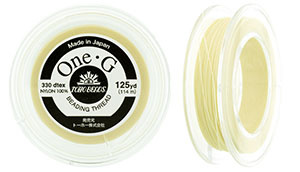TOHO One-G nylon thread, Cream, 50 yards
