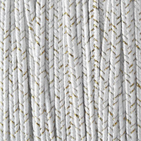 Greek braid 4mm mix silk + lurex - white with gold, 1m