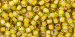 TOHO Round 8/0: TR-08-302 Inside-Color Jonquil/Apricot-Lined, 10 g