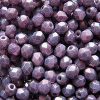Fire Polish 4mm: Luster - Metallic Amethyst, 40 szt.