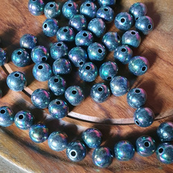 Perły sztuczne, kula 10 mm, Iris - Gray, 10 szt.