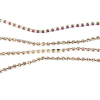 Rhinestone cupchain with Preciosa crystals  ss 8,5 (~2,5 mm) Gold Quartz / silver 10cm