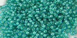 TOHO Round 11/0: TR-11-954 Inside-Color Aqua/Lt Jonquil-Lined, 10 g