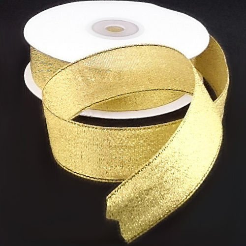 Brocade ribbon 2.5cm, bright gold