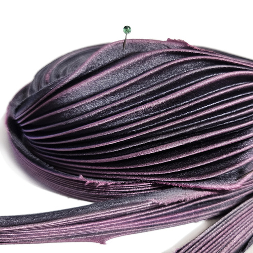 Jedwabna wstążka shibori - Heather, 10 cm
