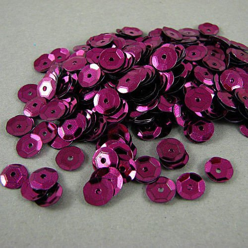 Sequins round 6mm, aubergine
