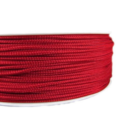 Braided polyester cord for jewelry and macrame - red // L7502