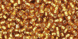 TOHO Round 11/0: TR-11-22C Silver-Lined Topaz, 10g