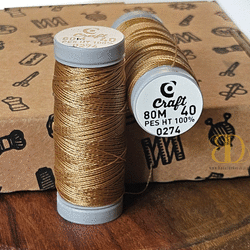 Nici do beadingu i sutaszu CRAFT 40, miodowe, 80 m