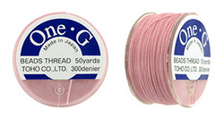 Nici nylonowe TOHO One-G, Pink, 46 m