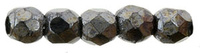 Fire Polish 2mm: Hematite, 40 pcs