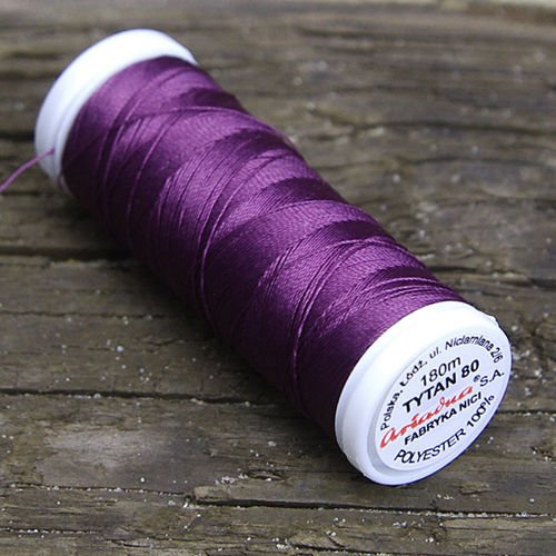Threads for beading and soutache TYTAN 80, purple, 180m