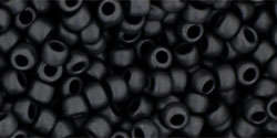 TOHO Round 8/0: TR-08-49F Opaque-Frosted Jet, 10 g