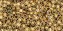 TOHO Round 11/0: TR-11-989F Gold-Lined Frosted Crystal, 10 g