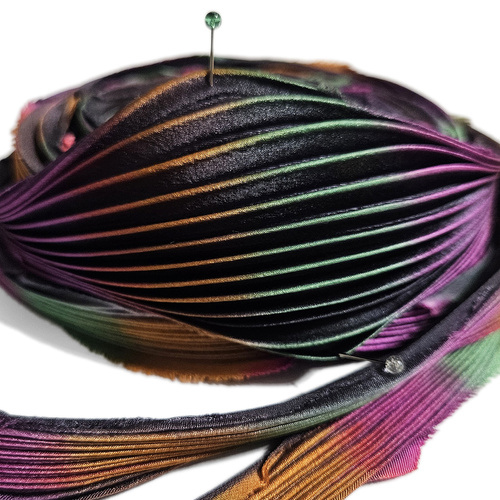 Shibori silk ribbon - Parrot, 10cm