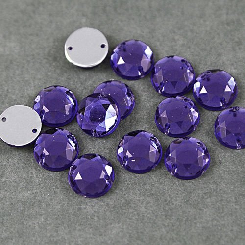 Acrylic crystals, round 6mm dark blue / 10 pcs.