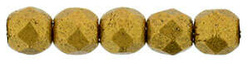 Fire Polish 2mm: Matte - Brass Gold, 40 szt.