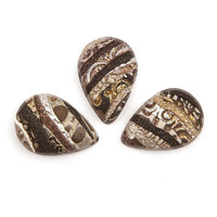 Cabochon CM Striped drop 15x26 brown