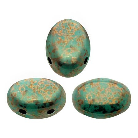 Samos® par Puca®: Opaque Green Turquoise Bronze, 20 pcs