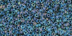 TOHO Round 15/0: TR-15-188 Inside-Color Luster Crystal/Capri Blue-Lined, 5 g