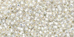 TOHO Round 15/0: TR-15-2100 Silver-Lined Milky White, 10g
