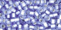 TOHO Round 8/0: TR-08-33F Silver-Lined Frosted Lt Sapphire, 10g