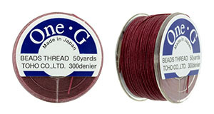 TOHO One-G nylon thread, Burgundy, 50 yards