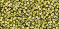 TOHO Round 15/0: TR-15-246 Inside-Color Luster Black Diamond/Opaque Yellow-Lined, 5 g