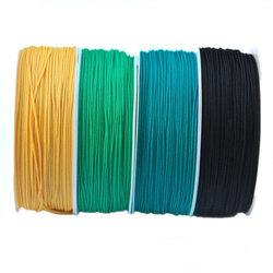 Braided polyester cord for jewelry and macrame - yellow // L4202
