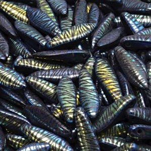 Laser Etched Dagger 5x16mm Jet AB Strips, 10 pcs