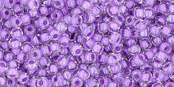 TOHO Round 11/0: TR-11-935 Inside-Color Crystal/Wisteria-Lined, 10g