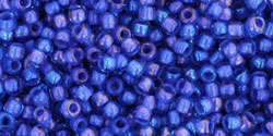 TOHO Round 11/0: TR-11-9348 Inside-Color Lt Sapphire/Opaque Purple-Lined, 10g