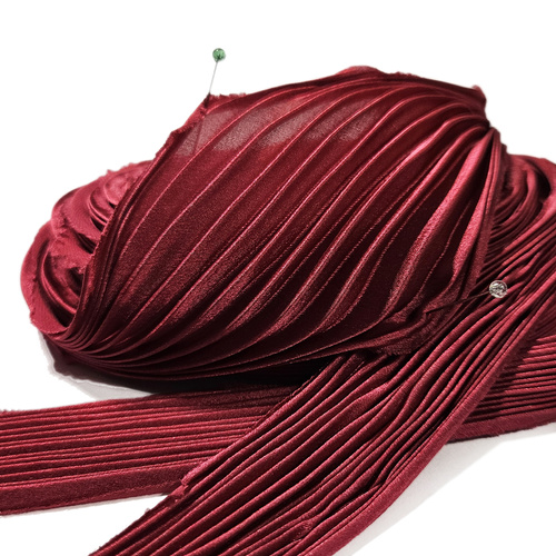 Jedwabna wstążka shibori - Red, 10 cm