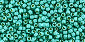 TOHO Round 11/0: TR-11-PF578F PermaFinish - Frosted Galvanized Turquoise, 10 g