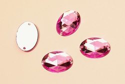 KAMIENIE AKRYLOWE OWALNE 18x13mm FUKSJA