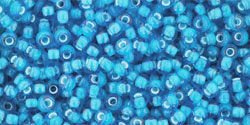 TOHO Round 11/0: TR-11-931 Inside-Color Aqua/White-Lined, 10 g